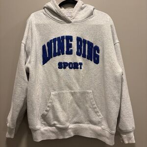 Anine Bing Sport Hoodie with Blue Embroidered Logo